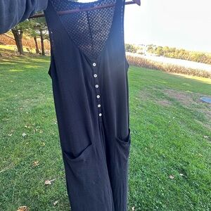 Hatch black pointelle the 24/7 feeding jumpsuit